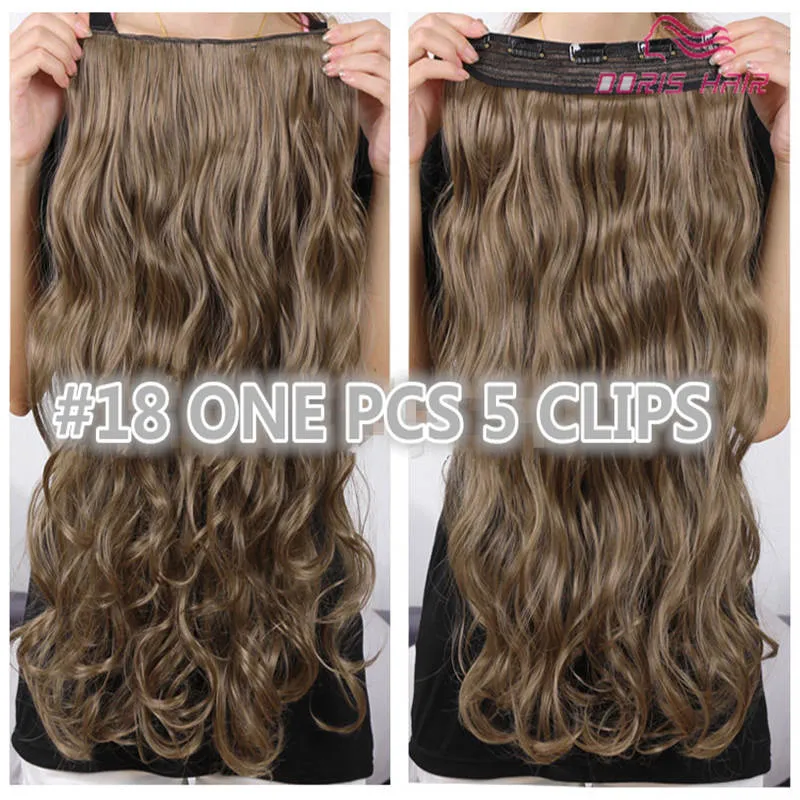 Clip in Hair Extension Femmes Hair One Piece 2Pack pour la tête complète Long Wavy Hair Extension 14658286807859