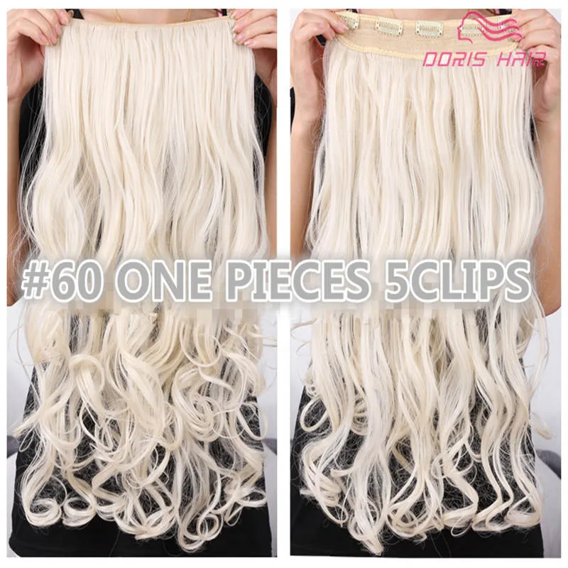 S Clip in Hair Extension 5 Clips One Pieces 130g Full Head Body Wave Red Brown Blond In Stock Synthetic Hair 6697716