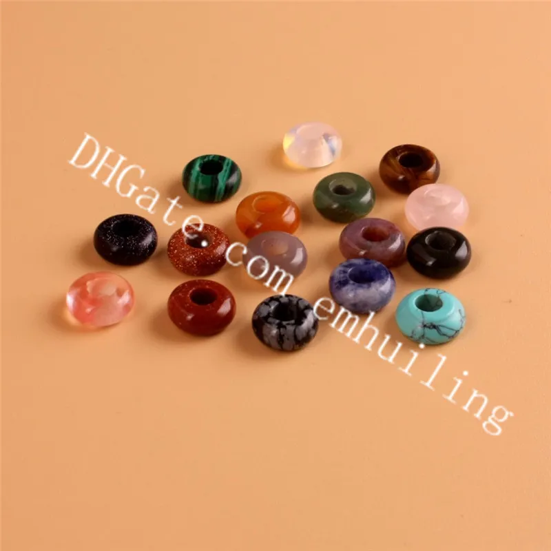 10 * 4mm Misturado Cor Aleatória Natural Mineral Rock Contas De Cristal De Quartzo Charme Perfurado Hole Stone Beads Solta Spacer Bead para DIY Fazer Jóias