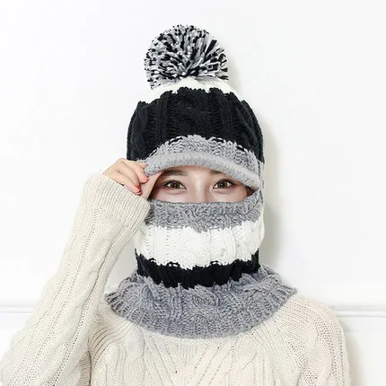 2017 inverno femminile cappello di lana lavorato a maglia all'aperto copricapo ciclismo cappello freddo vento caldo cappuccio protezione le orecchie da sci femminile