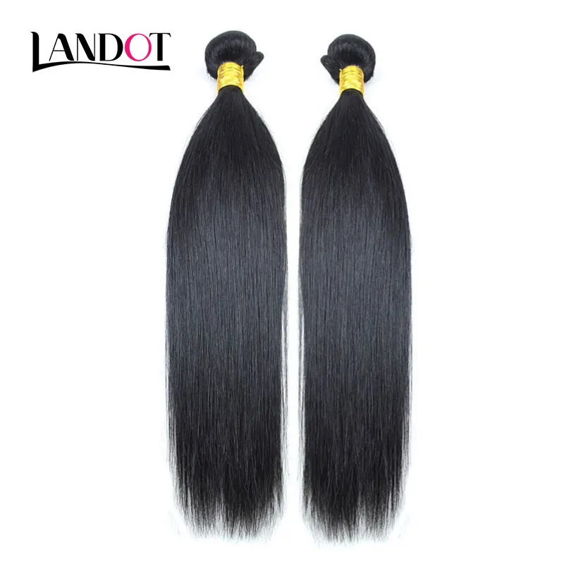 2バンドルペルーマレーシアのインドブラジルのバージン人間の髪の毛織り絹のようなストレート安い未処理の8aレミーの髪の伸びが自然な黒