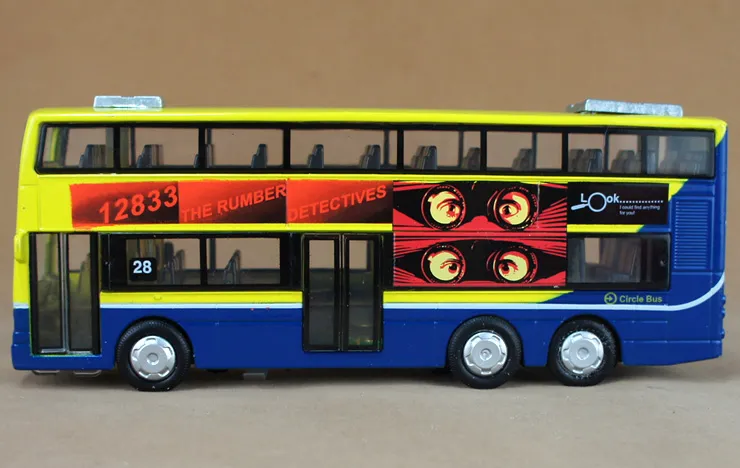 Jouet de modèle de voiture en alliage, bus londonien, modèle d'autocar classique, simulation élevée avec son, phares, cadeaux de Noël pour enfants, collection, décoration de la maison