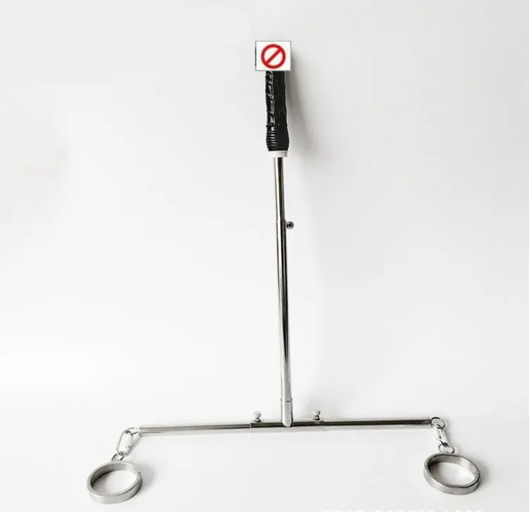 stainless steel bondage restraints stand with anal plug leg ankle cuffs fetish slave torture device spreader bar frame Female Devic9404623
