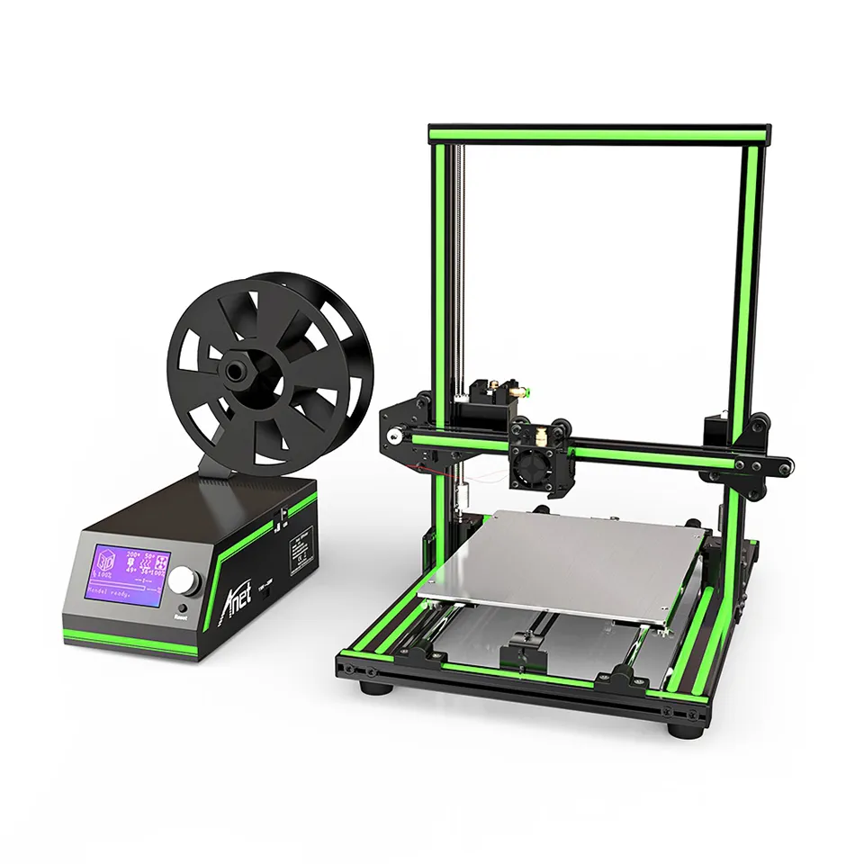ANET E10 Aluminium frame 3D-printer Hoog-precisie Grote afdrukformaat met LCD-scherm Ondersteuning TF-kaart Off-line Printing Windows Mac-systeem