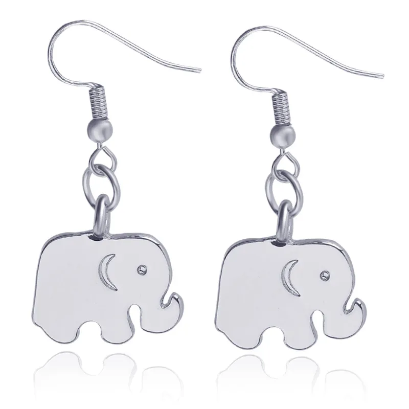 New 19x14mm Alloy elephant Drop Earrings For women ladies Dangle earrings Gold&silver Chandelier Earrings Ear Hook Dangle Fashion Jewelry