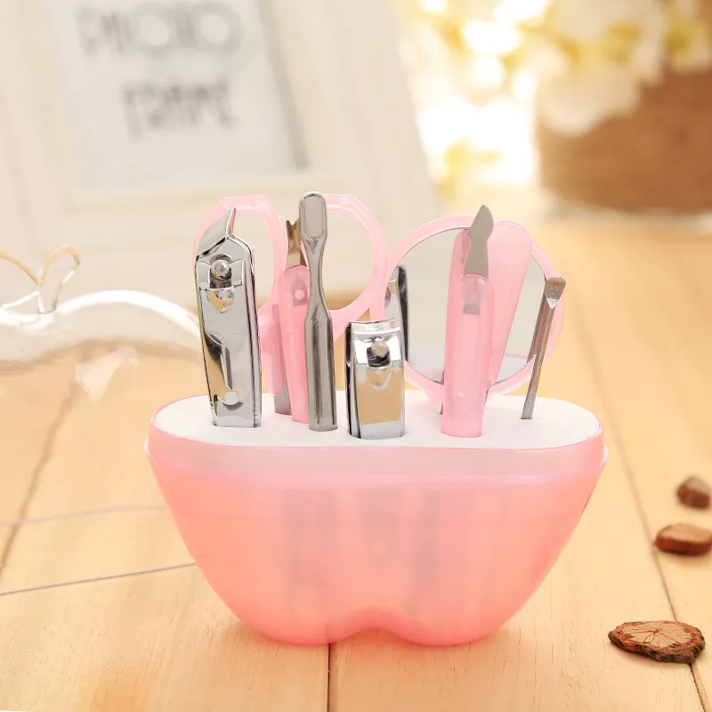 Apple Shape Manicure Nail Clipper Set Stainless Steel Women Beauty Makeup Tool Wedding Party Souvenir Present ZA1299