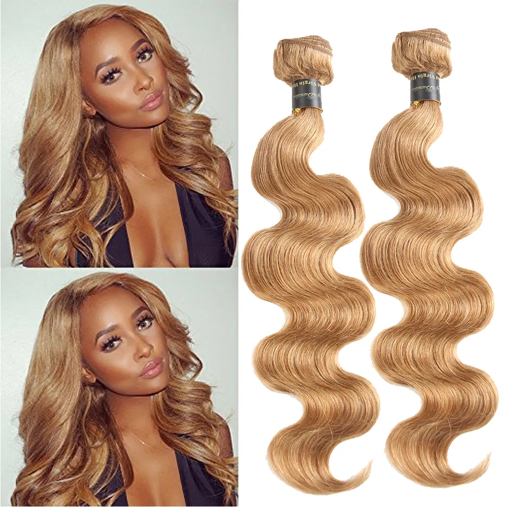 Peruvian Blonde Bundles Unprocessed Human Hair Weave 3 Pcs 300g Brazilian Peruvian Malaysian Indian Virgin Hair Body Wave color 27#,99j