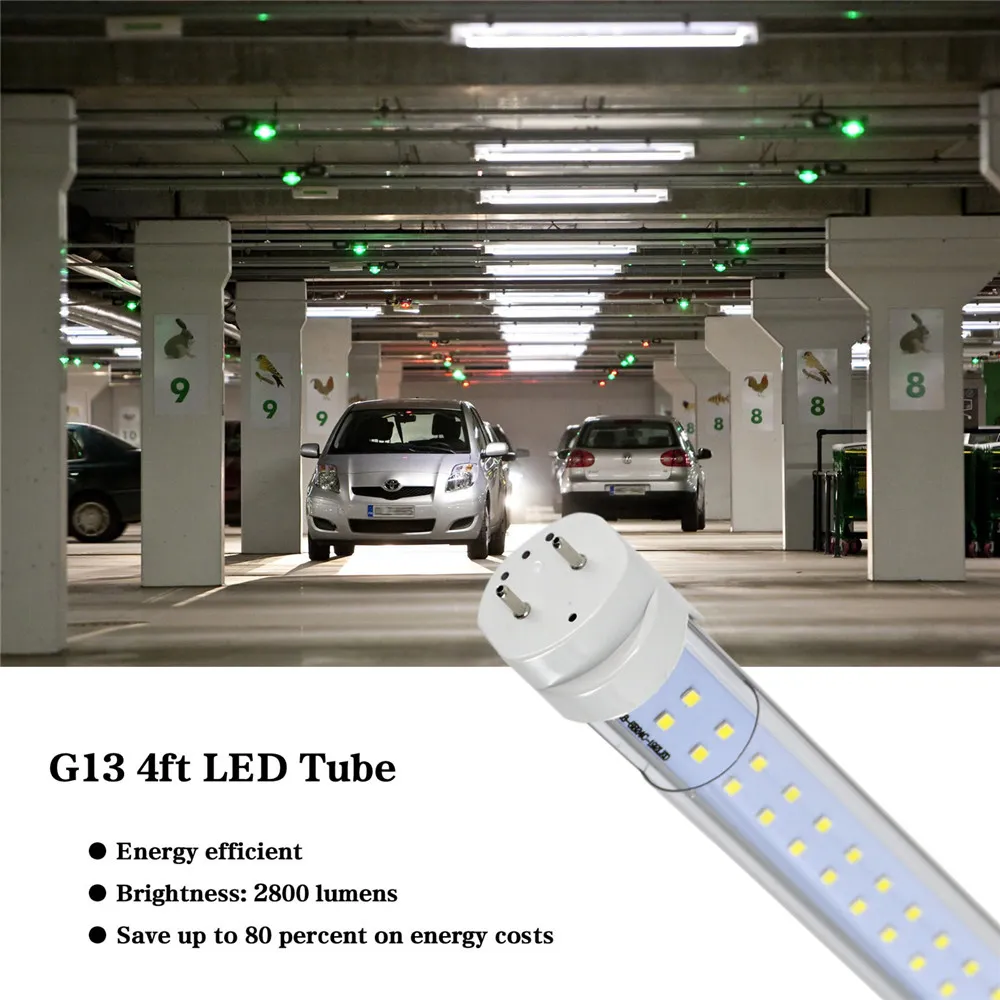 thumbnail image 2 of Jomitop 4ft LED Tube Light T8 – 28W 2800lm – 50000 Hrs – Double Row – Clear White 2 of 6