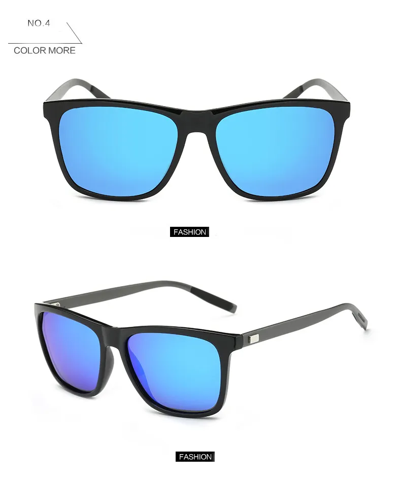 New Sunglasses Aluminum Magnesium Square Bright Color Polarized