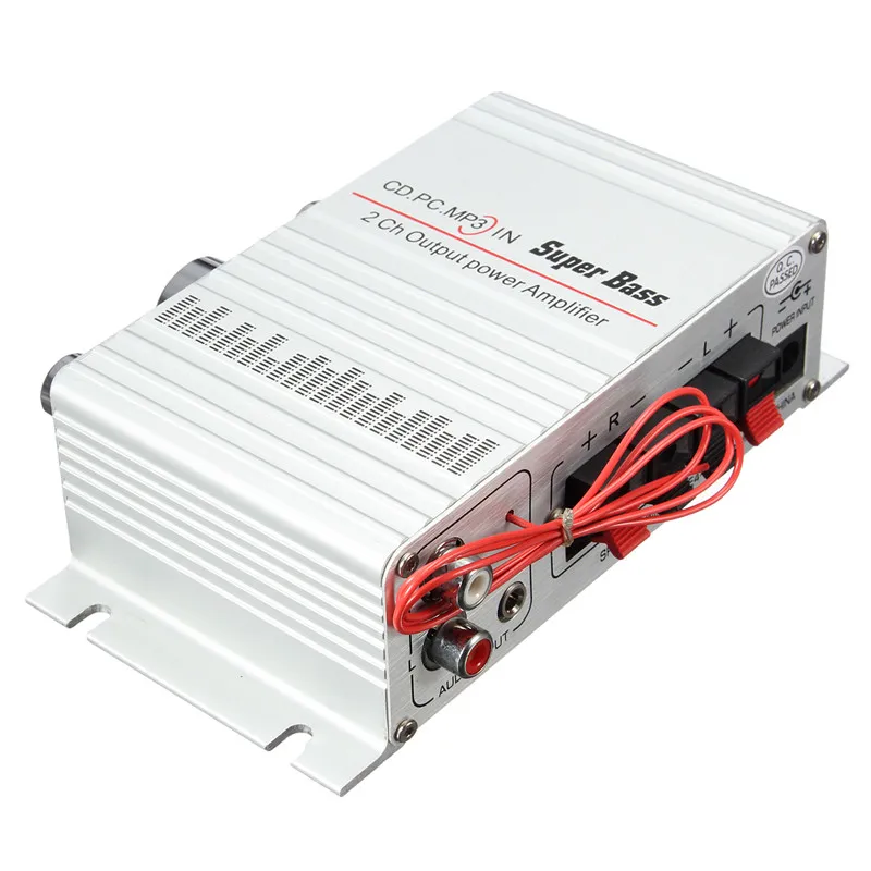 Freeshipping DC12V Mini Hi-FiステレオオーディオアンプAMP CarオートバイホームMP3 MP4 PC