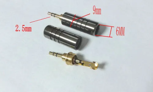 20 Stück Kupfer vergoldet 2,5 mm Stecker Stereo Klinkenstecker Lötstecker DIY