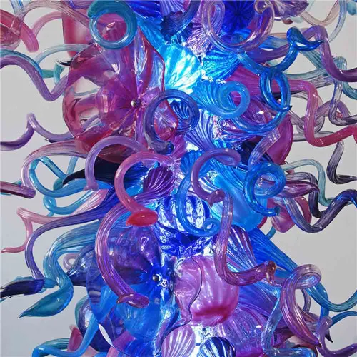 Lustres de style en gros Lustre à chaîne élégant décoratif en cristal de verre d'art de Murano à économie d'énergie de haute qualité