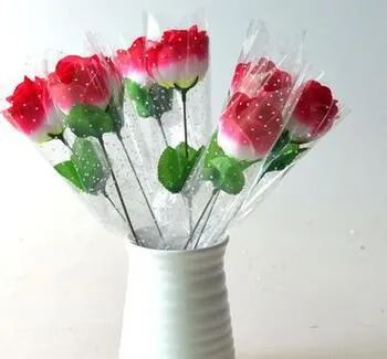 Promotional Gifts Konstgjorda blommor Konstgjorda blommor Rosor Singel Rose Valentine Peach Roses