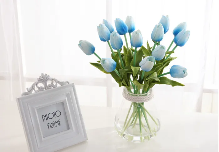 Latex Tulips Artificial PU Flower bouquet Real touch flowers For Home decoration Wedding Decorative Flowers Option