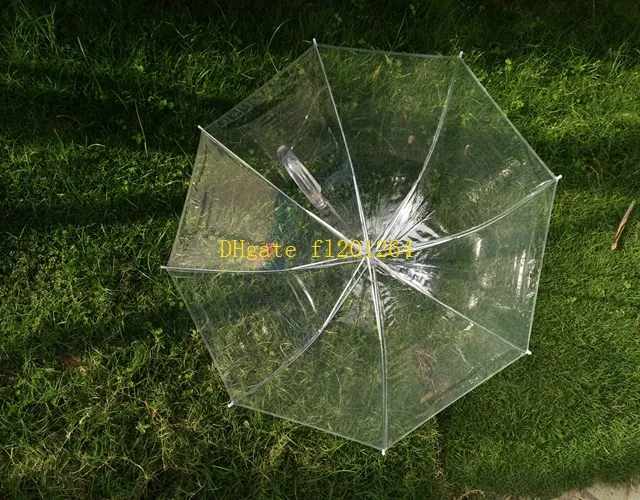 / gratis frakt kvinnor flicka transparent klart regn paraply parasoll kupol för bröllopsfest favör