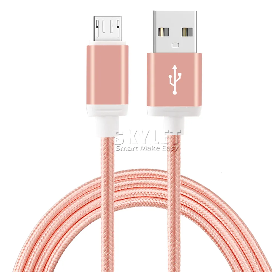 Nylon flätad typ C USB -kabel USB 2,0 till 3,1 höghastighet laddningstyp C Cable Metal Housing V8 Laddningssladdar för iPhone Android smarttelefon i OPP Bag