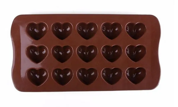 lot 15 delik kalp şekli çikolata kalıbı diy silikon kek dekorasyonu8237541