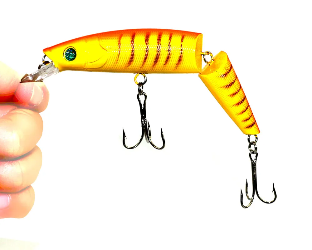 Hengjia 140mm Dois articulados Minnow Lures de pesca Equipamento de pesca Minnow Lure 14cm 20 2G 4 iscas de plástico dura JM007 50 pcs