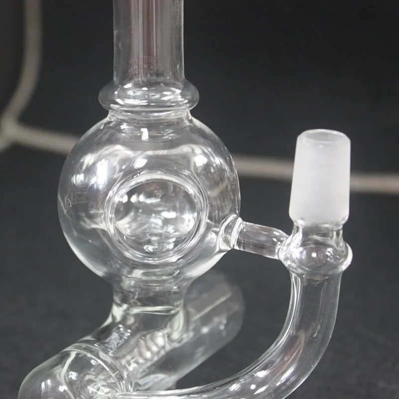 8 tums glas bong med reclaimer dubbelmatris Perc två funktioner inline diffuser rigg skalle bong glas vatten rök rörbubblor perc