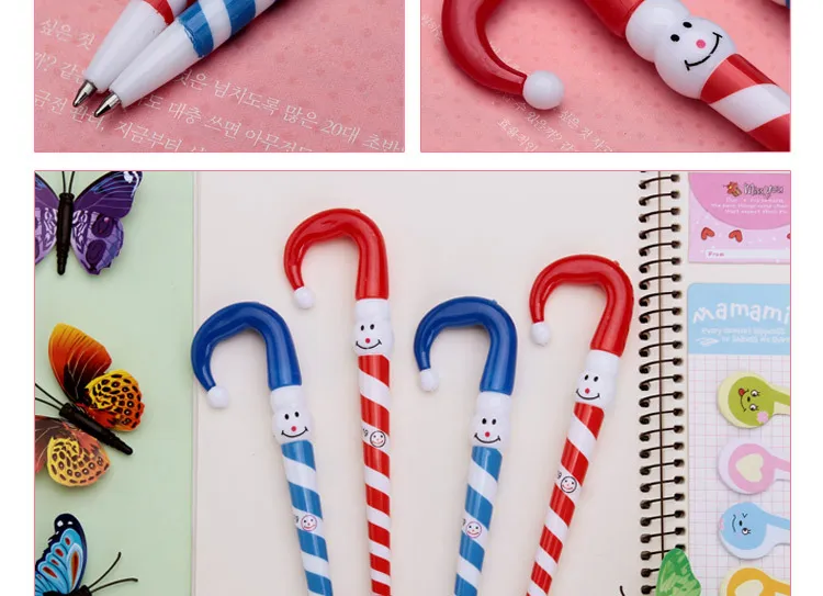 Whiilesale Cartoon Paraply Roligt ansikte Clown Pen Julklappar Jul Snowman Ballpoint Pen Cap grossist