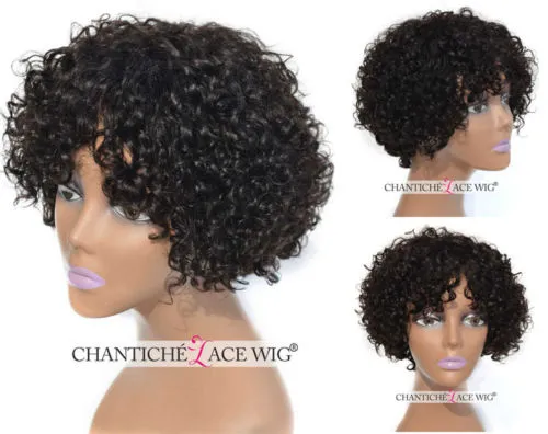Breve BOB parrucche afro vergini ricci crespi peruviani capelli umani donne nere
