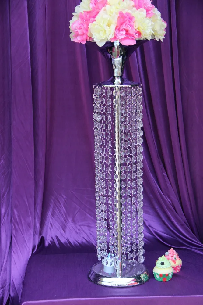 Luxury crystal beaded wedding aisle pillar for weddings decor