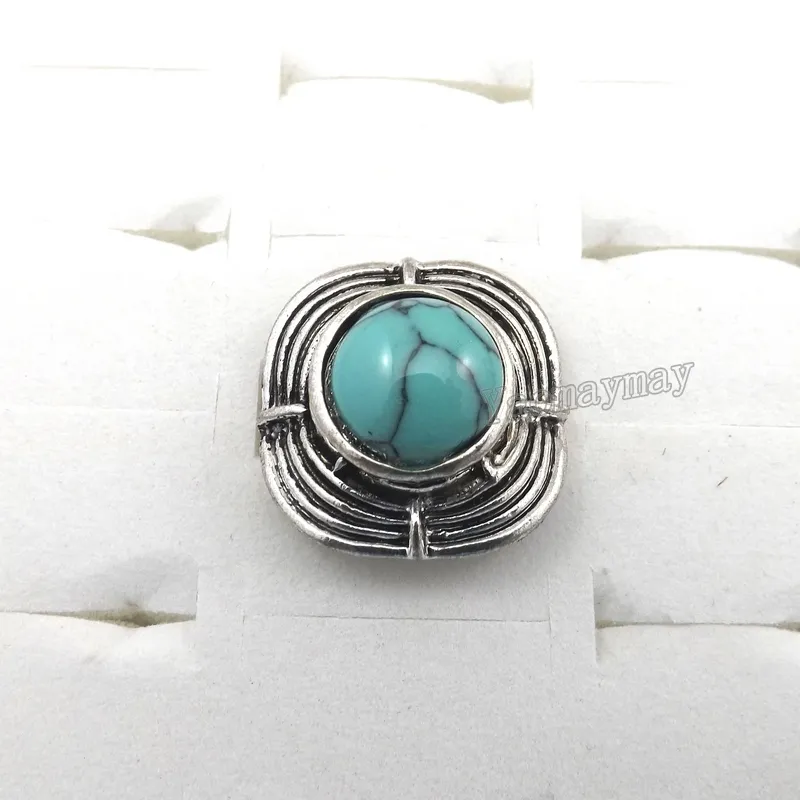 Brand New Vintage Turquoise Stone Rings Mixed Design Adjustable Antique Tibetan Silver Rings Wholesale