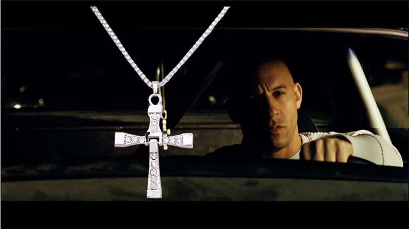 THE FAST and The FURIOUS Dominic Toretto's CROSS Chain Silver Pendant Colliers Fashion Jewelry Colliers Charm Christian cross Jewellry