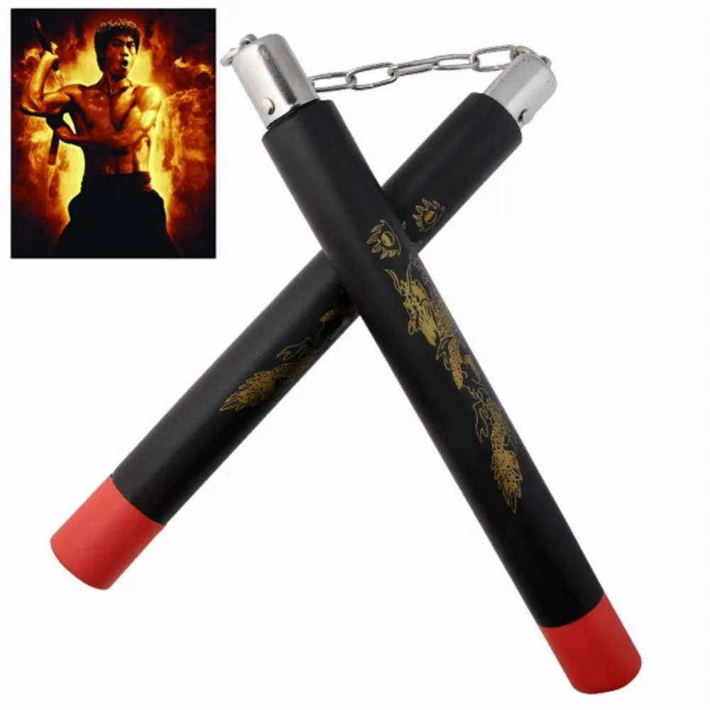 Toptan satış + 49% off + ücretsiz kargo 2 çift dövüş sanatları köpük nunchucks karate nunchakus ejderha metal zincir EQC454