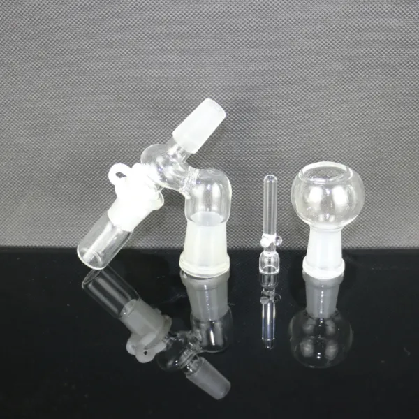 Set adattatori in vetro 14mm 18mm Femmina gorgogliatore di tubi dell'acqua piattaforme petrolifere fumanti di tre dimensioni