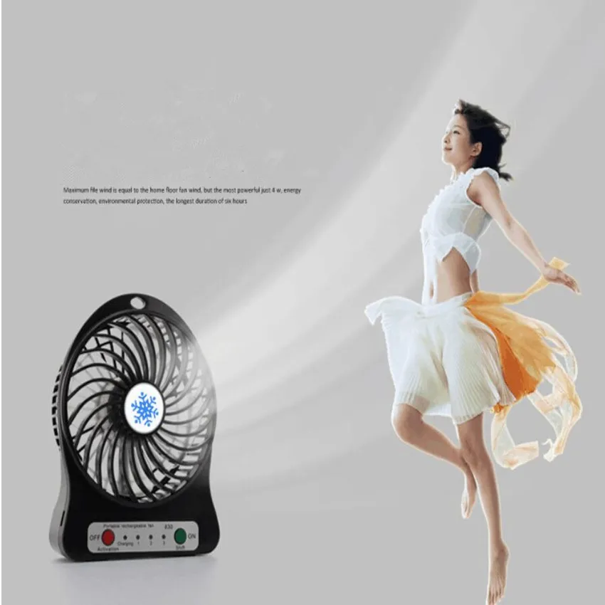 Mini Protable Fan Multifunctional USB Rechargerable Kids Table Fan LED Light 18650 Battery Adjustable 3Speed Mini USB Cooling Fan 3199