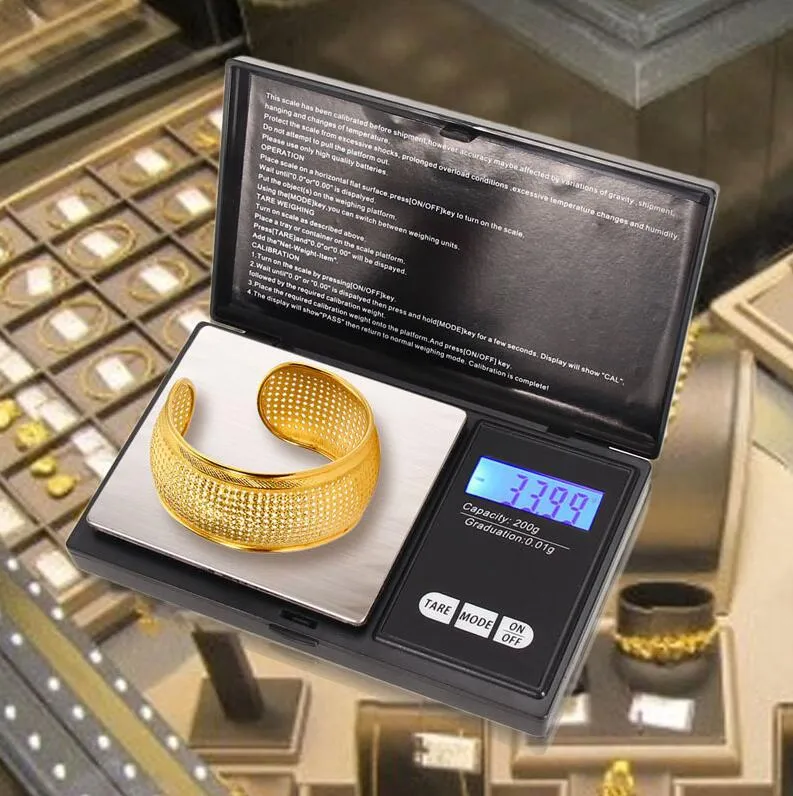 Haute précision Mini LCD électronique numérique balance de poche bijoux or diamant balance de pondération gramme balances de poids 1000g / 0.1g avec boîte