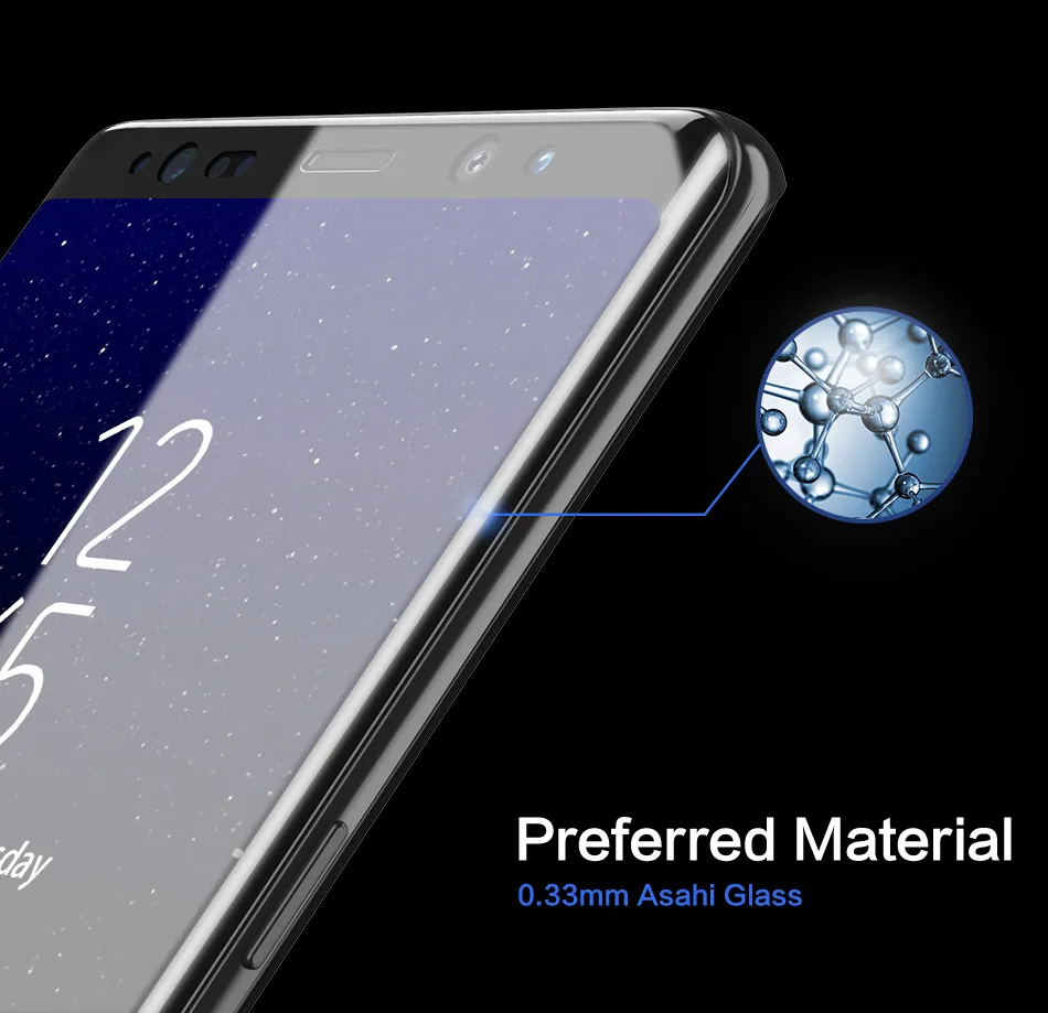 0.33mm 3D Curved Screen Protector For Samsung Galaxy Note 8 Explosion ...