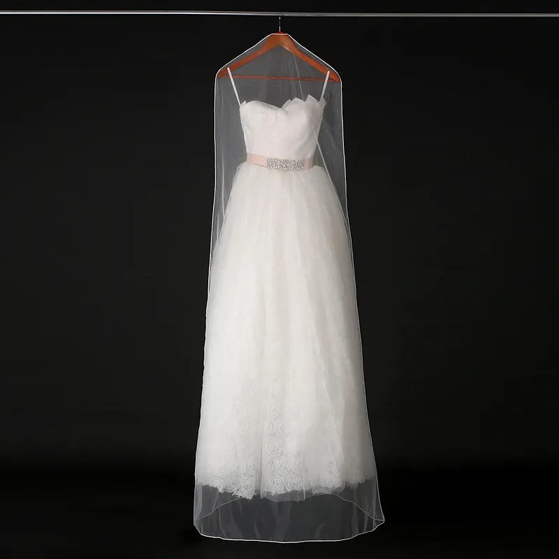 160cm 180cm Transparent Wedding Dress Dust Cover Soft Tulle Garment Bags Bridal Gown Scratch Resistant Net Yarn Bag