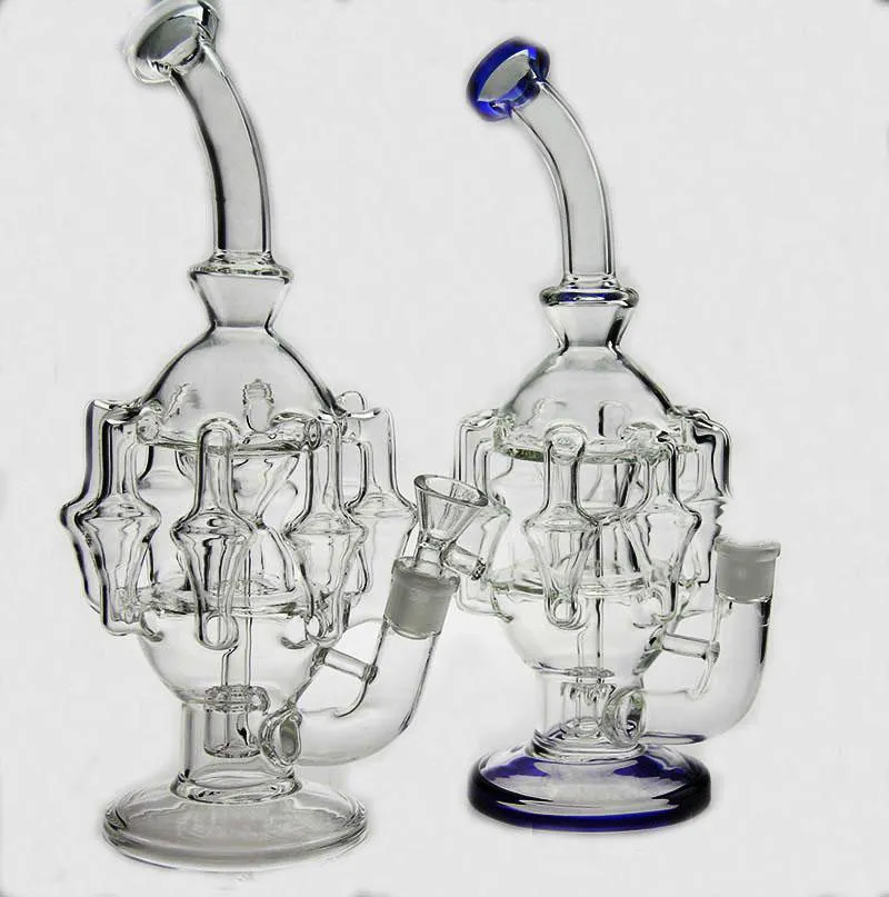 Wysoka jakość 11 cali szklana rura wodna Bong 8 ramię 1gear Perkolator szklany szklany platforma olejna Bubbler 14,4 mm