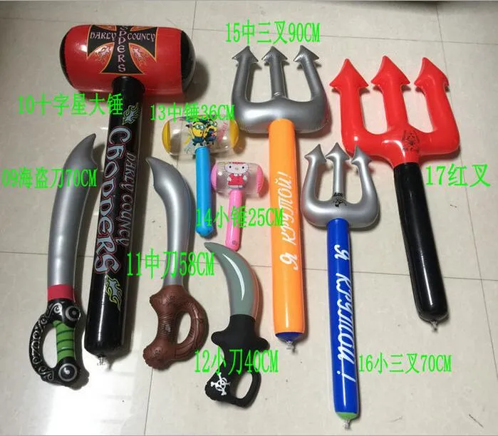 20 style various inflatable kids swords sizes 25-100cm inflatable outdoor beach swim pool toy knife Christmas toys 