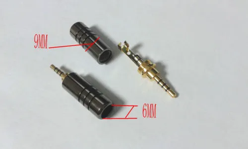 20 ADET bakır 2.5mm 4 Kutuplu Stereo Fiş Kablosu Ses Lehim DIY bağlayıcı