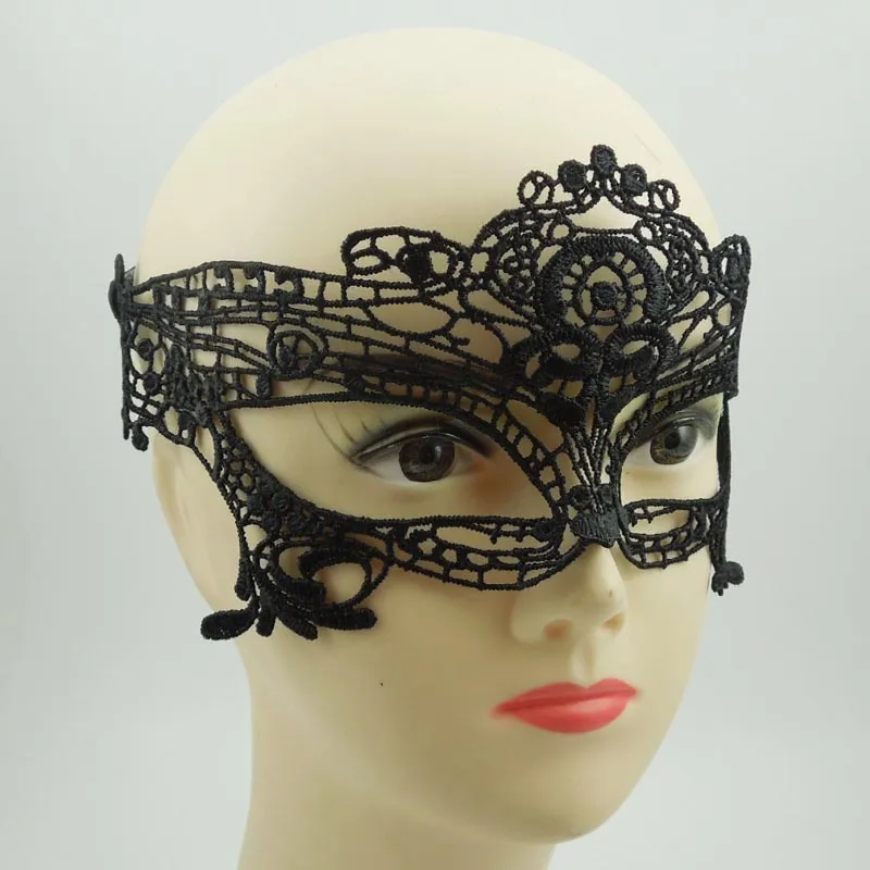 on sale Party Masks Sexy Woman black lace mask goggles nightclub fashion queen Cutout Eye Masks Half Face Masquerade Mask