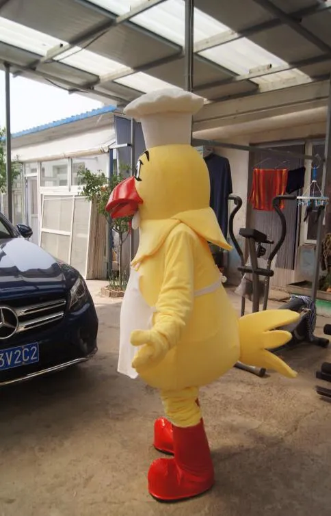 Pictures reais de alta qualidade Deluxe Chef Chicken Mascot Traje Costumes Anime Publicidade Mascotte Adulto Tamanho Frete Grátis Frete Grátis