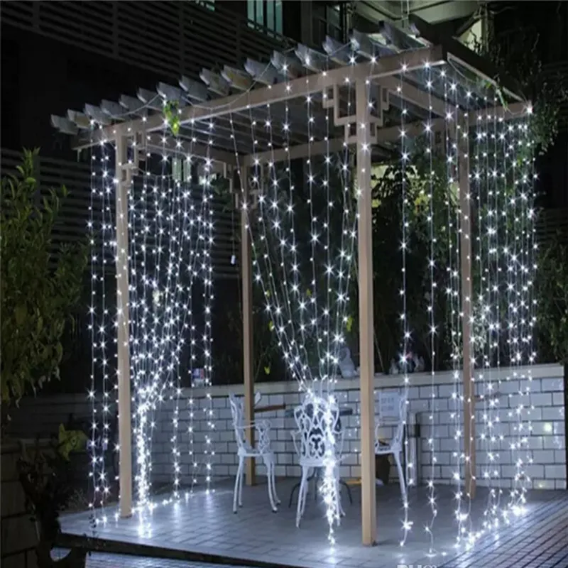 3x3m 300 LED Outdoor Wodoodporna LED Zasłona Światła 8 Modele Xmas String Fairy Curtain Garlands Party Lights na wesele