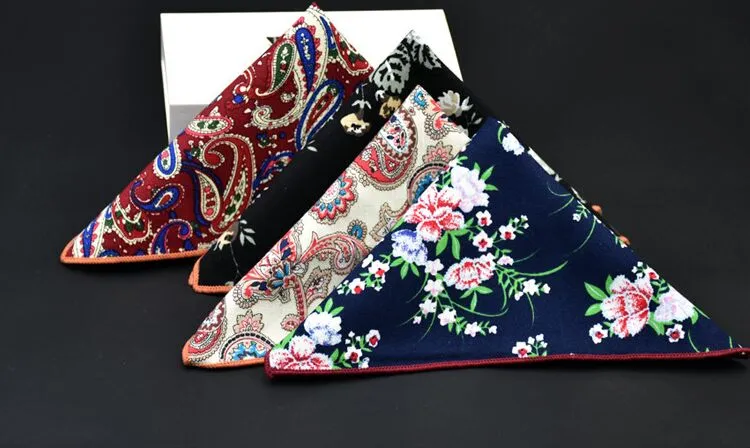 Algodão Hankerchief 30 cores de impressão Bolso quadrado Guardanapo kerchief mocket noserag dos homens Para Festa de Casamento Cocktail Party Livre Alimentado