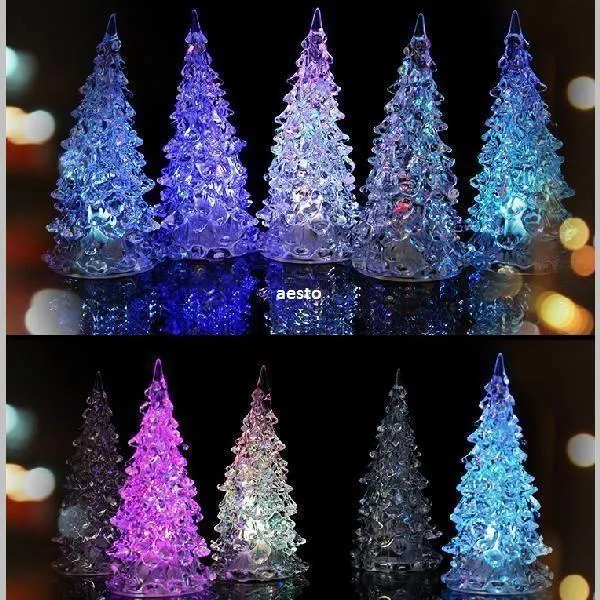 Sales Mini Outdoor Nice Color Changing LED Decorative Christmas Tree Night Light #B591