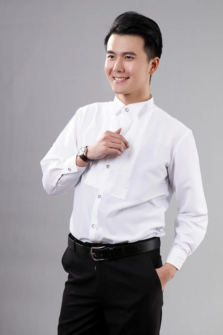 Top Quality Groom Shirts Man Shirts Wedding Prom Shirt Standardstorlek J12440