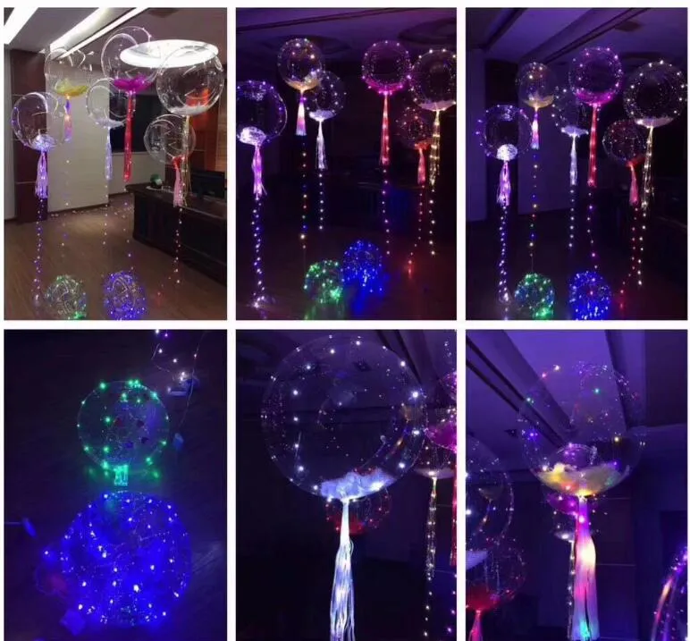 Neue leuchtende fliegende Spielzeuge LED-Lichterketten Blinkbeleuchtung Ballonwellenball 18-Zoll-Heliumballons Weihnachten Halloween-Dekorationsspielzeug