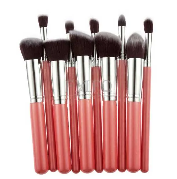 Escovas de maquiagem Profissional Brush Kit de Escova de Nylon Habitação De Madeira De Madeira Eyeshadow Foundation Ferramentas