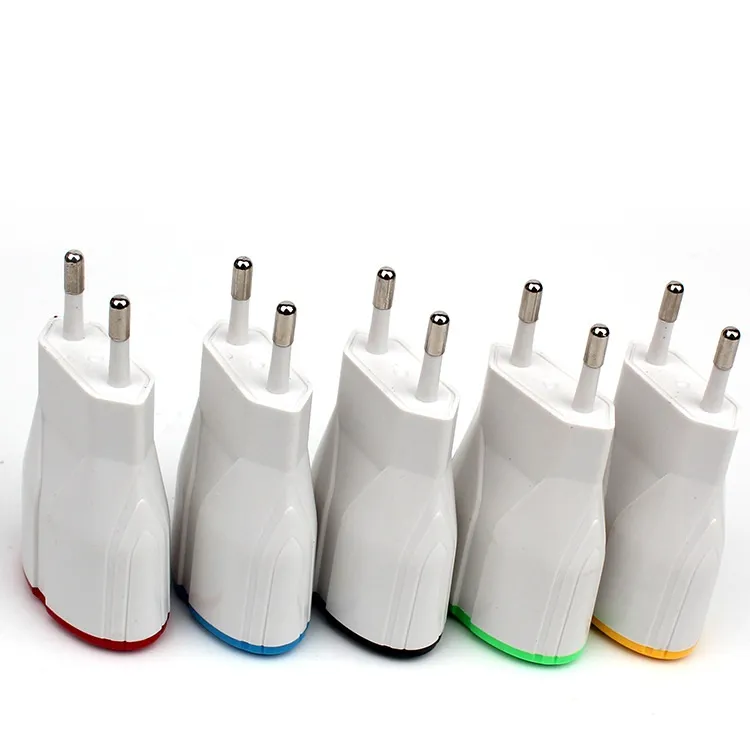 Adaptateur de chargeur mural USB à motif papillon, 5V, 1,0 a, 2 Ports réels, pour smartphone, 5 couleurs, 100 pièces