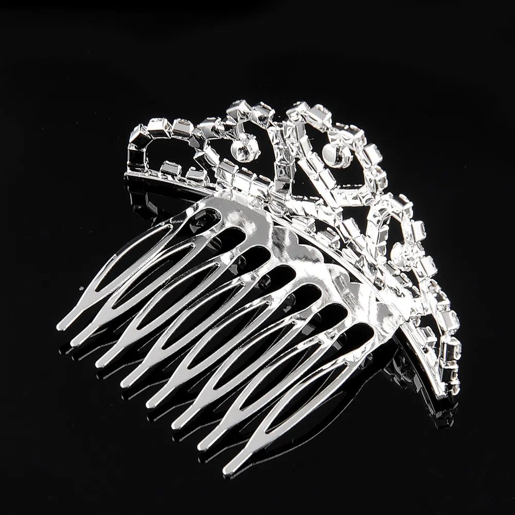 Mini Twinkle Rhinestone Diamante Bridal Princess Crown Hair Comb Hair Clip Tuck Tiara Ball Party