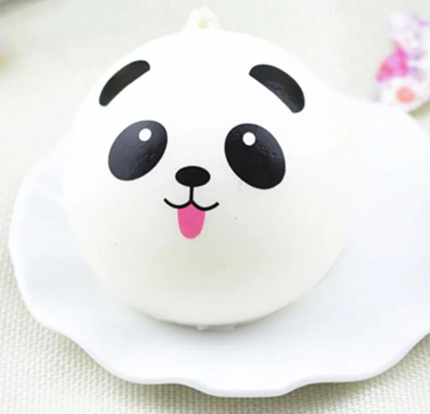 10CM Mignon Panda Squishy Buns Charms Pain, Kawaii Doux Parfumé PU Squishy Jumbo Lente Rising Squeeze Téléphone Charm Squishies Pendentif Téléphone