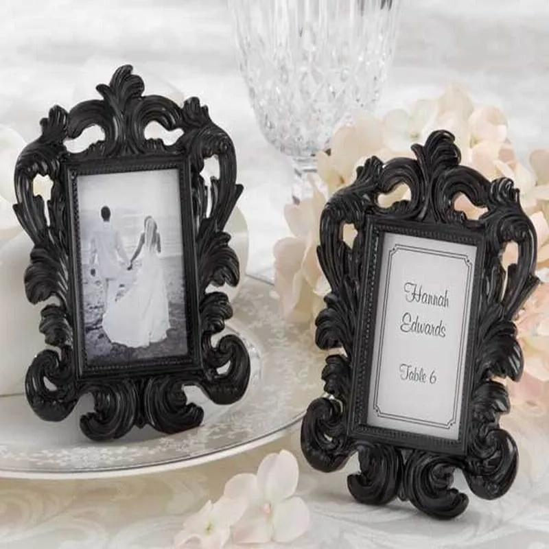 Wholesale Valentine's Day Gifts White Black Baroque Elegant Place Card Holder Photo Frame