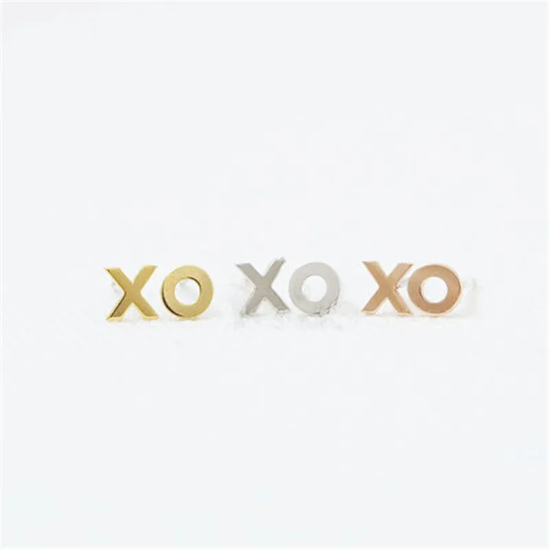 패션 "XO"스터드 귀걸이, 18K 골드 도금 / 실버 도금 XO 스터드 귀걸이 도매 무료 배송